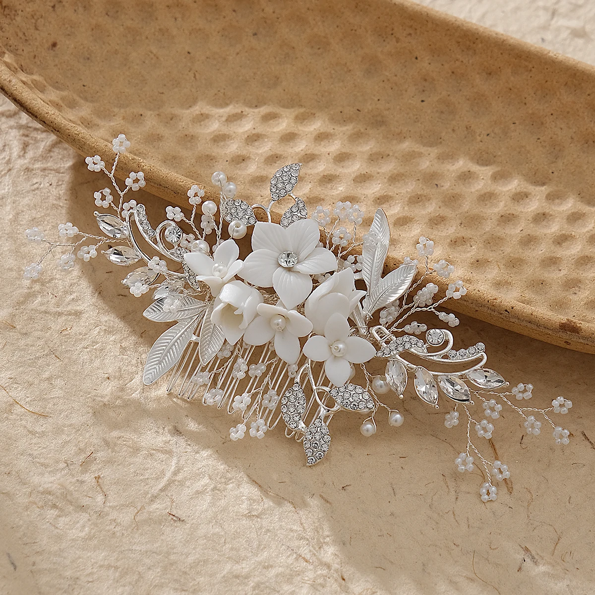 Epingle Mariage fleurs céramique