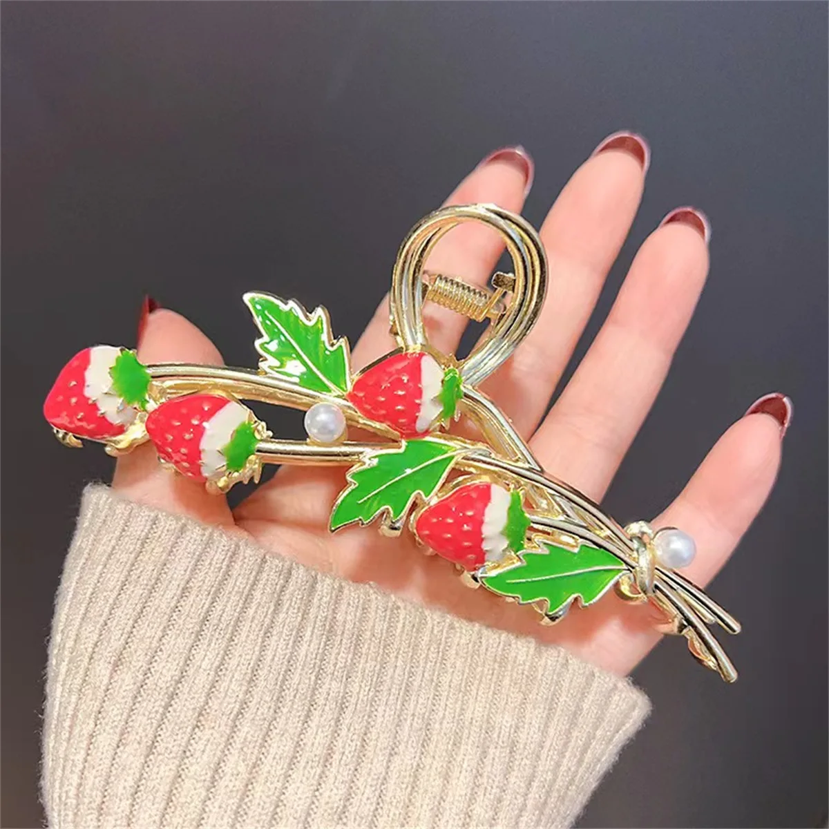 Pince crabe fraise rose