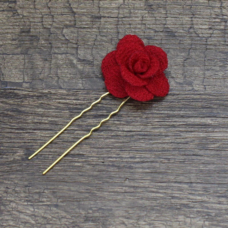 bijoux fleur rose epingle-cheveux