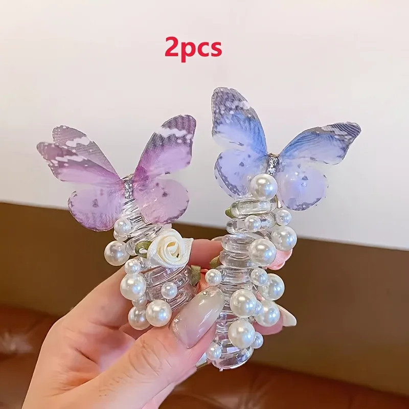 Bijou capillaire spirale papillons