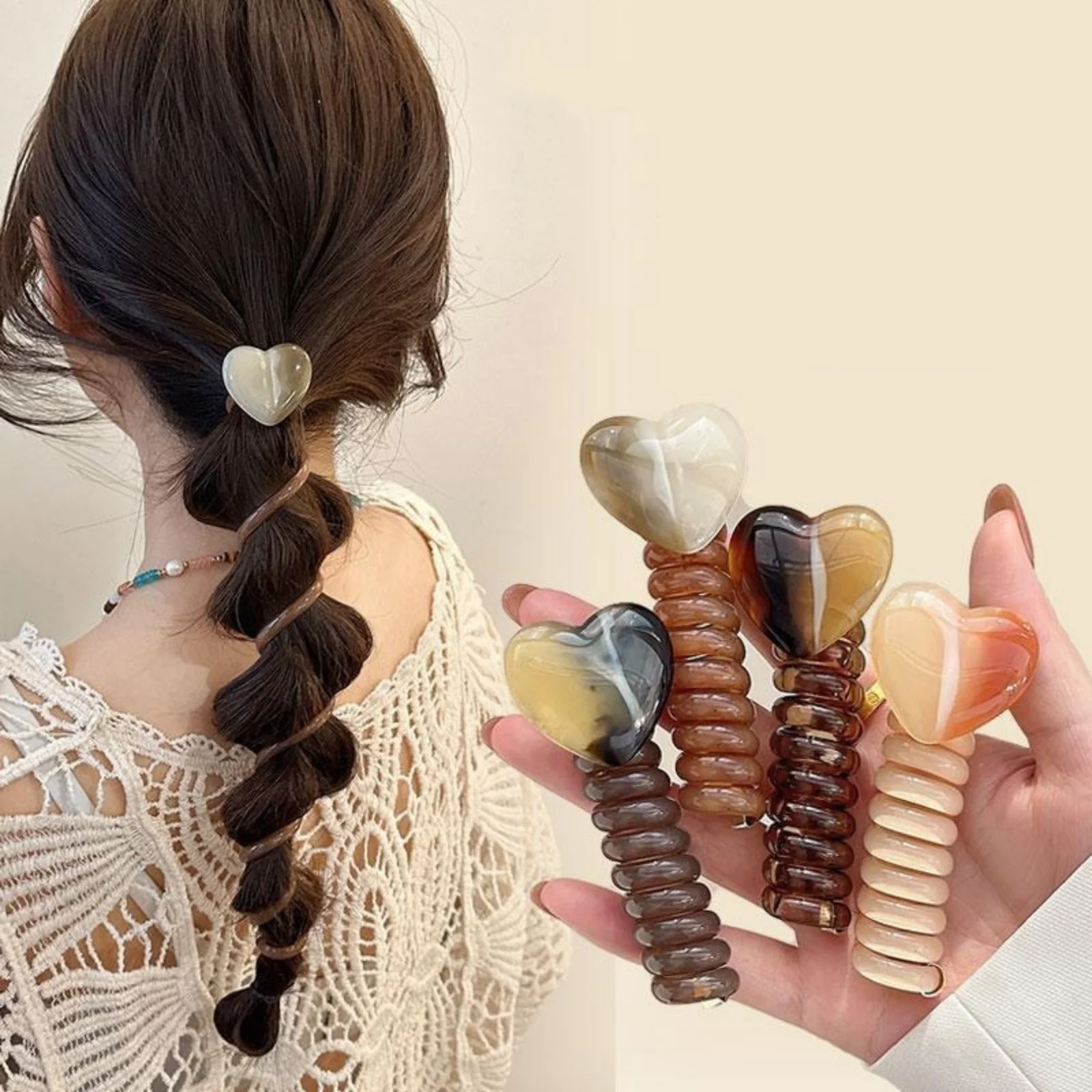 Epingle a Cheveux Spirale en forme de cœur