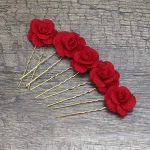 epingle-cheveux bijoux fleur rose