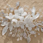 Epingle Cheveux Mariage céramique blanche