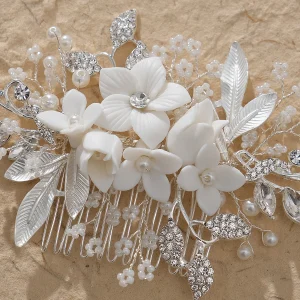 Epingle Cheveux Mariage céramique blanche