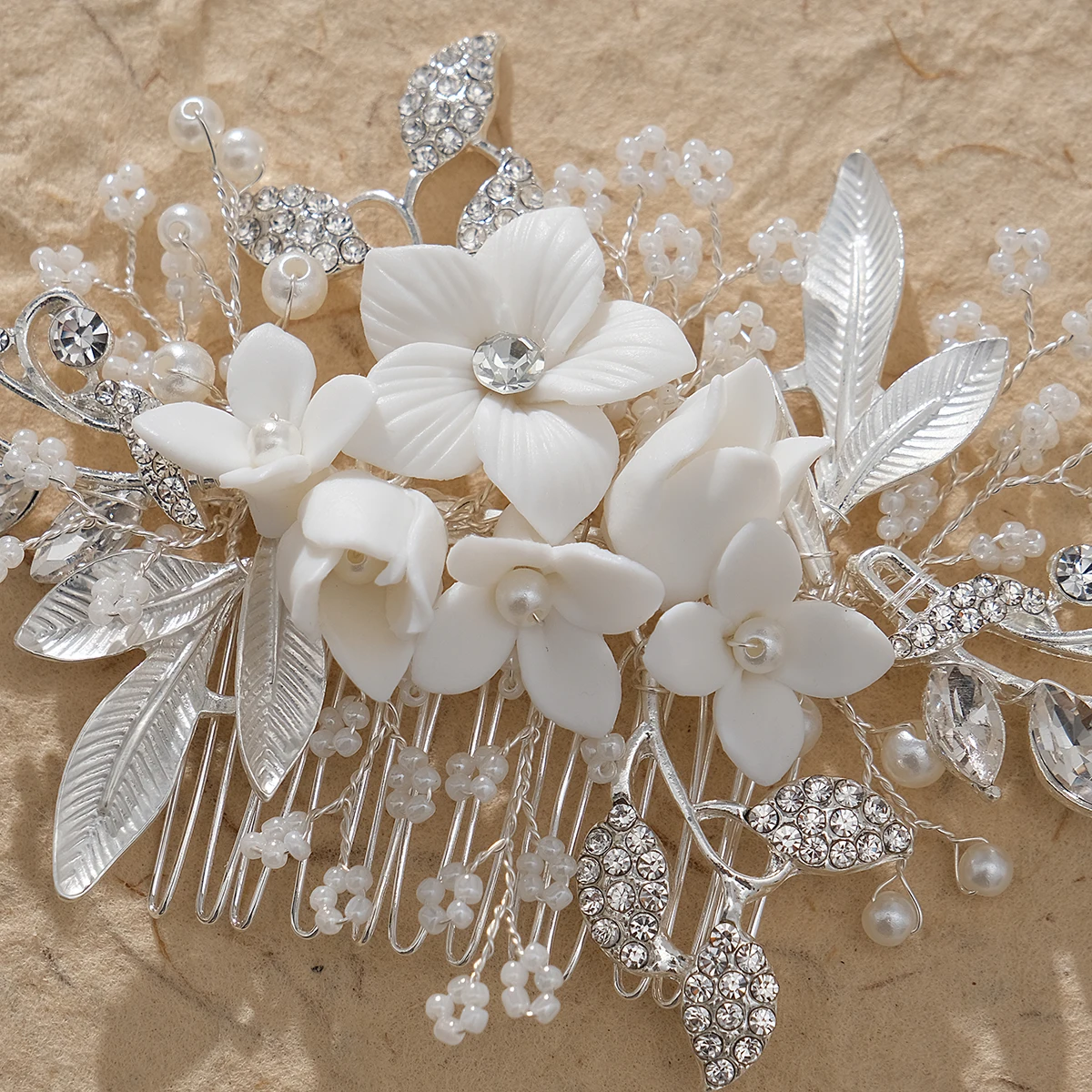 Epingle Cheveux Mariage céramique blanche