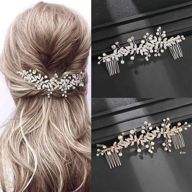 Epingle Feuilles en Cristal et Perles
