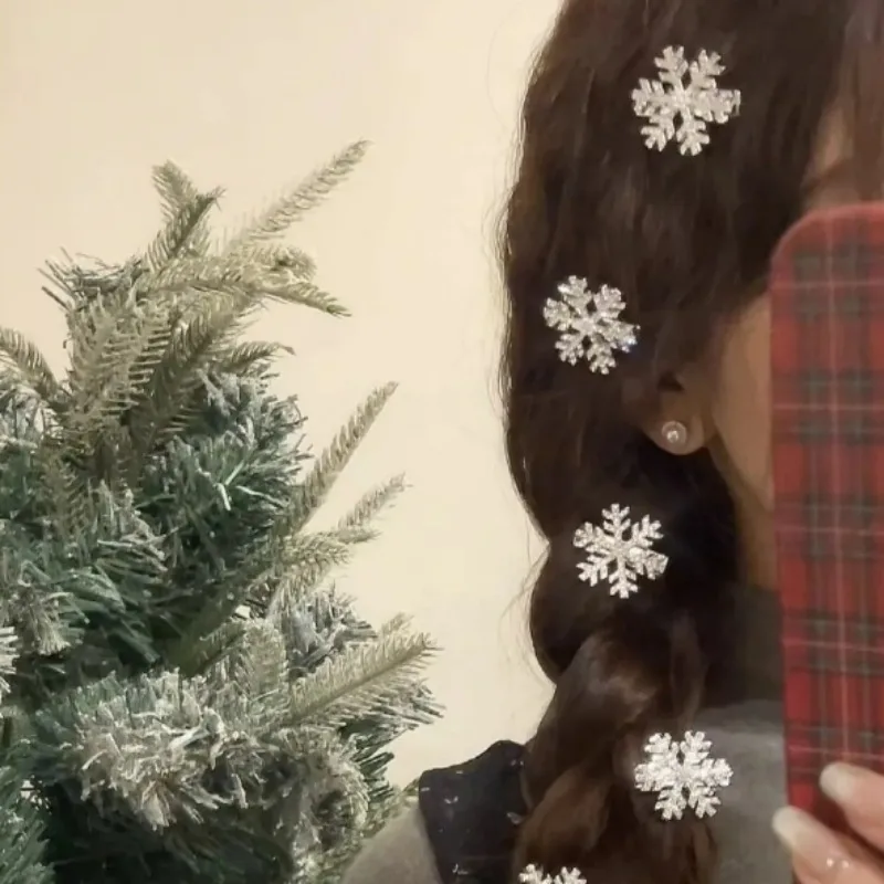 Epingle à cheveux perlée Flocon de Neige