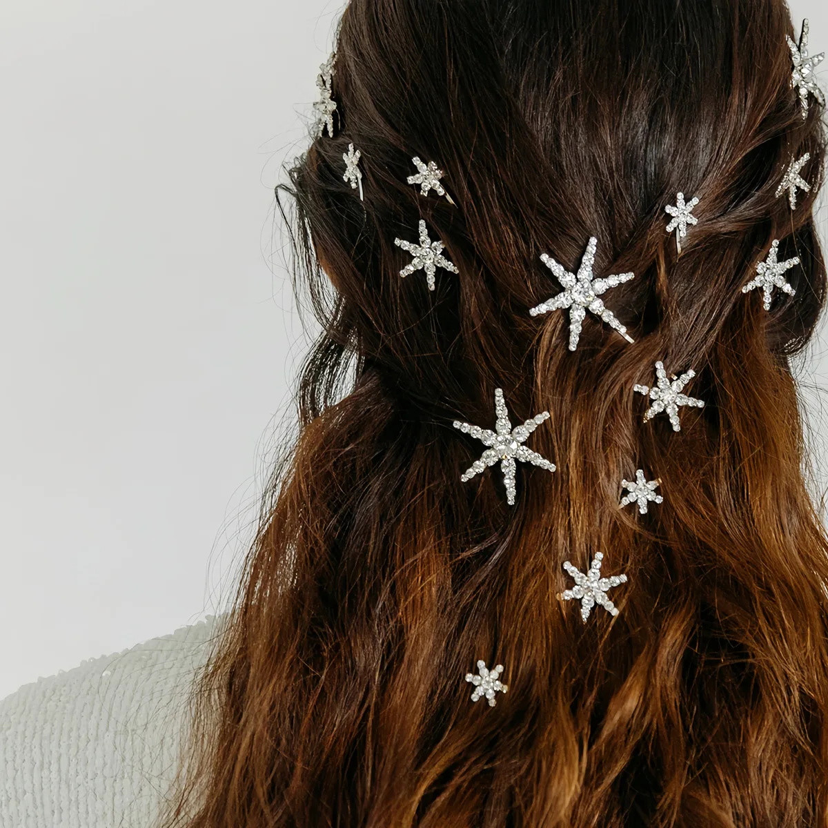 Epingle Neige Cheveux Flocons Diamantés