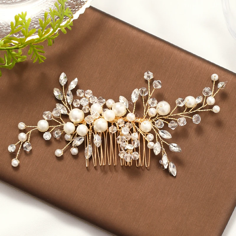 epingle cheveux avec perles et cristaux