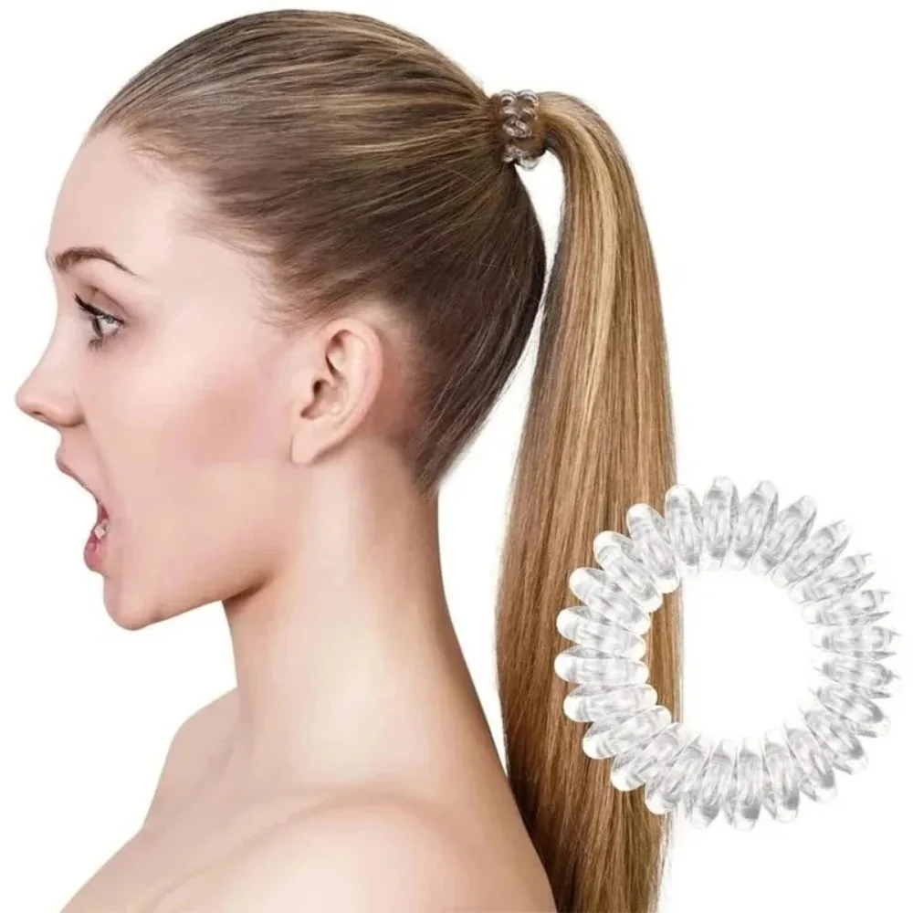 Élastiques pour cheveux spirale en plastique